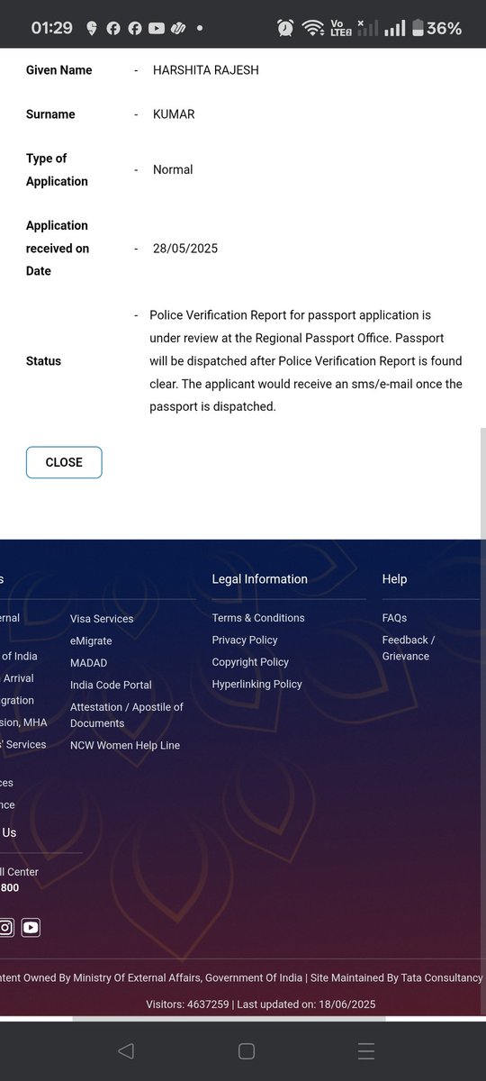 raj99203's tweet photo. @passportsevamea getting review message at RPO since long time.Kindly expedite. https://t.co/TpAxroQydT