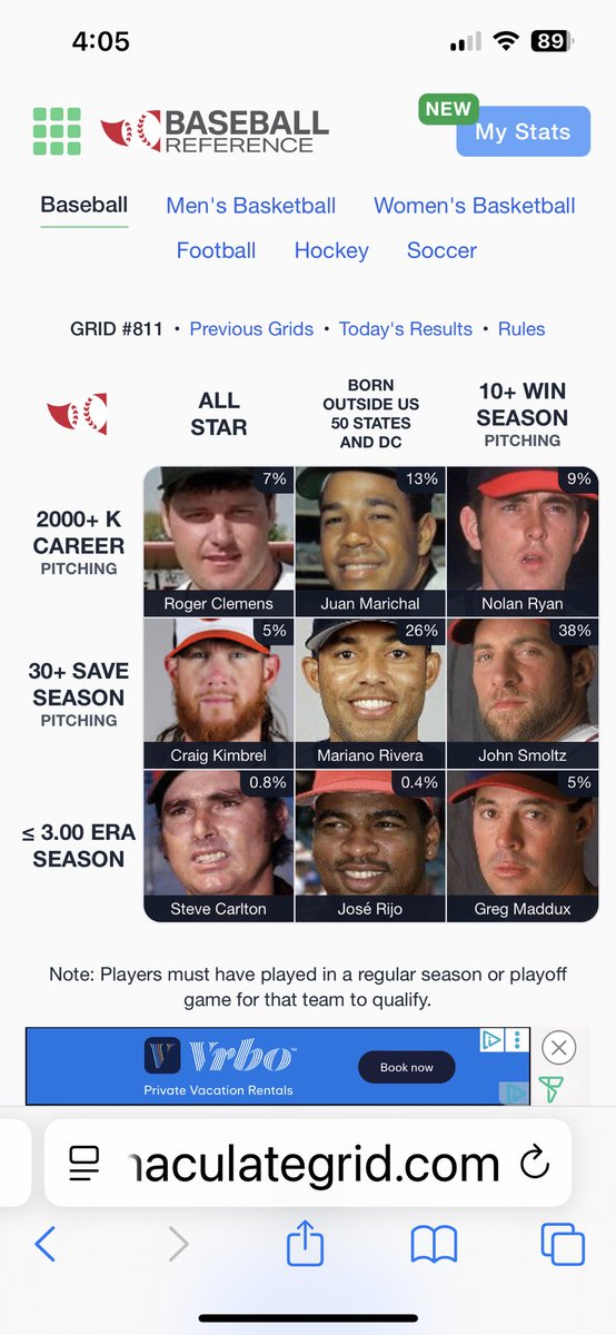 ⚾️ Immaculate Grid 811 9/9:
Rarity: 105
IMMACULATE!
🟩🟩🟩
🟩🟩🟩
🟩🟩🟩
Play at:
immaculategrid.com/play