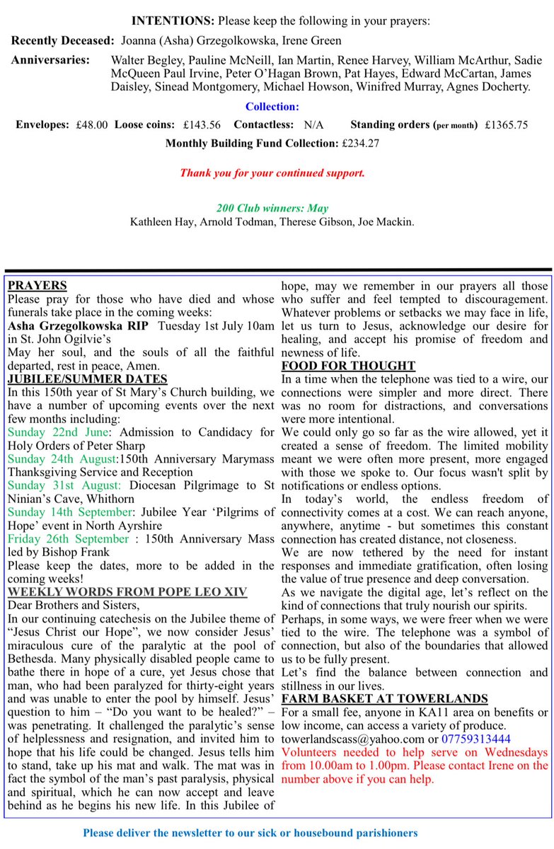 Our weekend bulletins for the feast of Corpus Christi