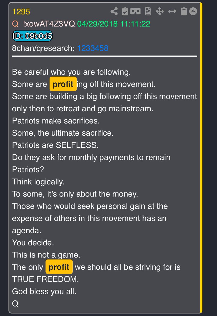 There are people in our movement that are now telling people to not pay your debts. Because of Nesara Gesara 

I urge you to please pay your bills. This pisses me off to no end. These supposed “anons” are going to get you in real world trouble. 

Like it or not - this whole
