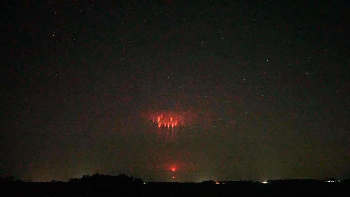 Some of the better red sprites I captured last night from southern Minnesota.  These are individual frames from video.