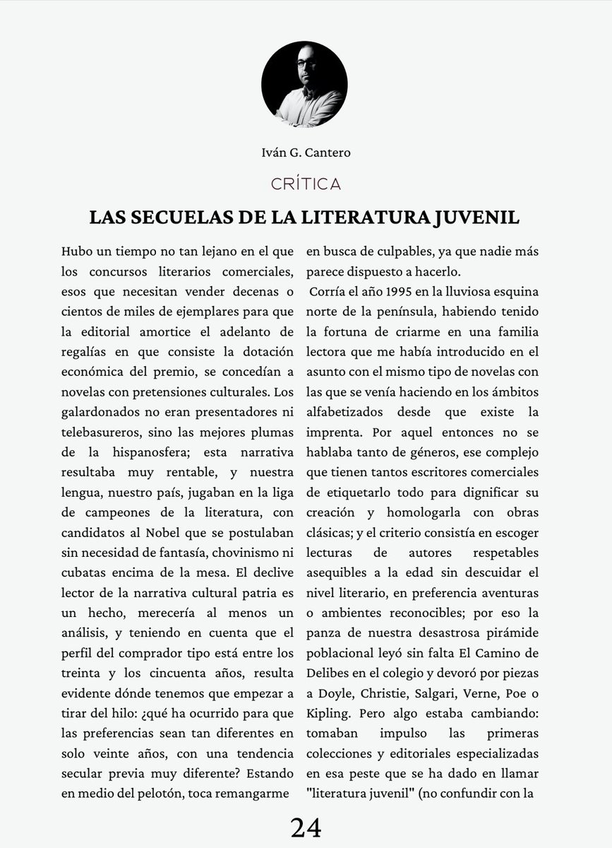 "Hubo un tiempo en que los concursos literarios comerciales [...] se concedían a novelas con pretensiones culturales. Los galardonados no eran presentadores ni telebasureros, sino las mejores plumas de la hispanosfera" (número 17 de <a href="/DosisKafkiana/">Dosis Kafkiana</a>)
wetransfer.com/downloads/6619…