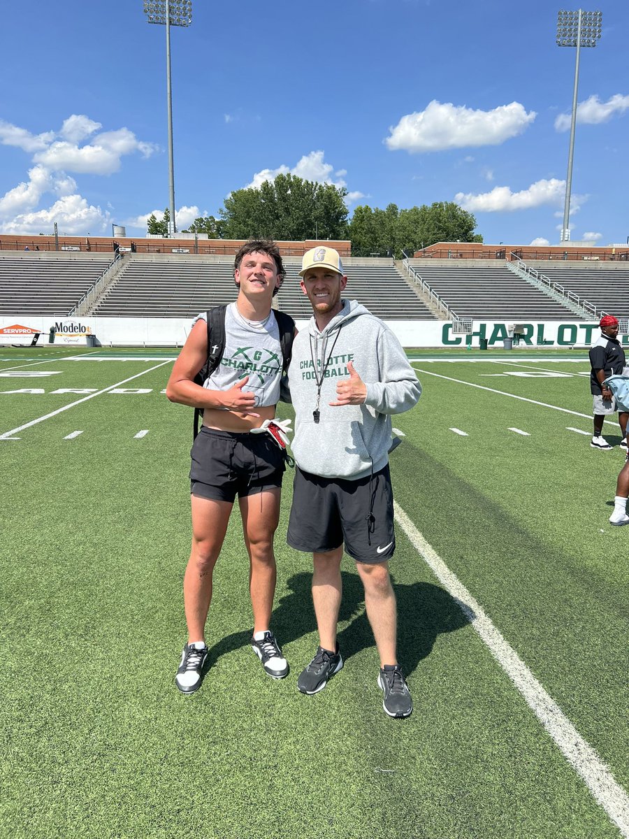 Peyton McCarn (@mccarn_peyton) on Twitter photo Had a great camp today at <a href="/CharlotteFTBL/">Charlotte Football</a> got a lot of work in and learned some new things!!!
<a href="/CoachBrianMetz/">BRIAN METZ</a> <a href="/Coacher_King/">Tyler King</a> <a href="/SPRecruiting/">South Point Football Recruiting</a> <a href="/joshgjustice/">Josh Justice</a> Had a great camp today at <a href="/CharlotteFTBL/">Charlotte Football</a> got a lot of work in and learned some new things!!!
<a href="/CoachBrianMetz/">BRIAN METZ</a> <a href="/Coacher_King/">Tyler King</a> <a href="/SPRecruiting/">South Point Football Recruiting</a> <a href="/joshgjustice/">Josh Justice</a>