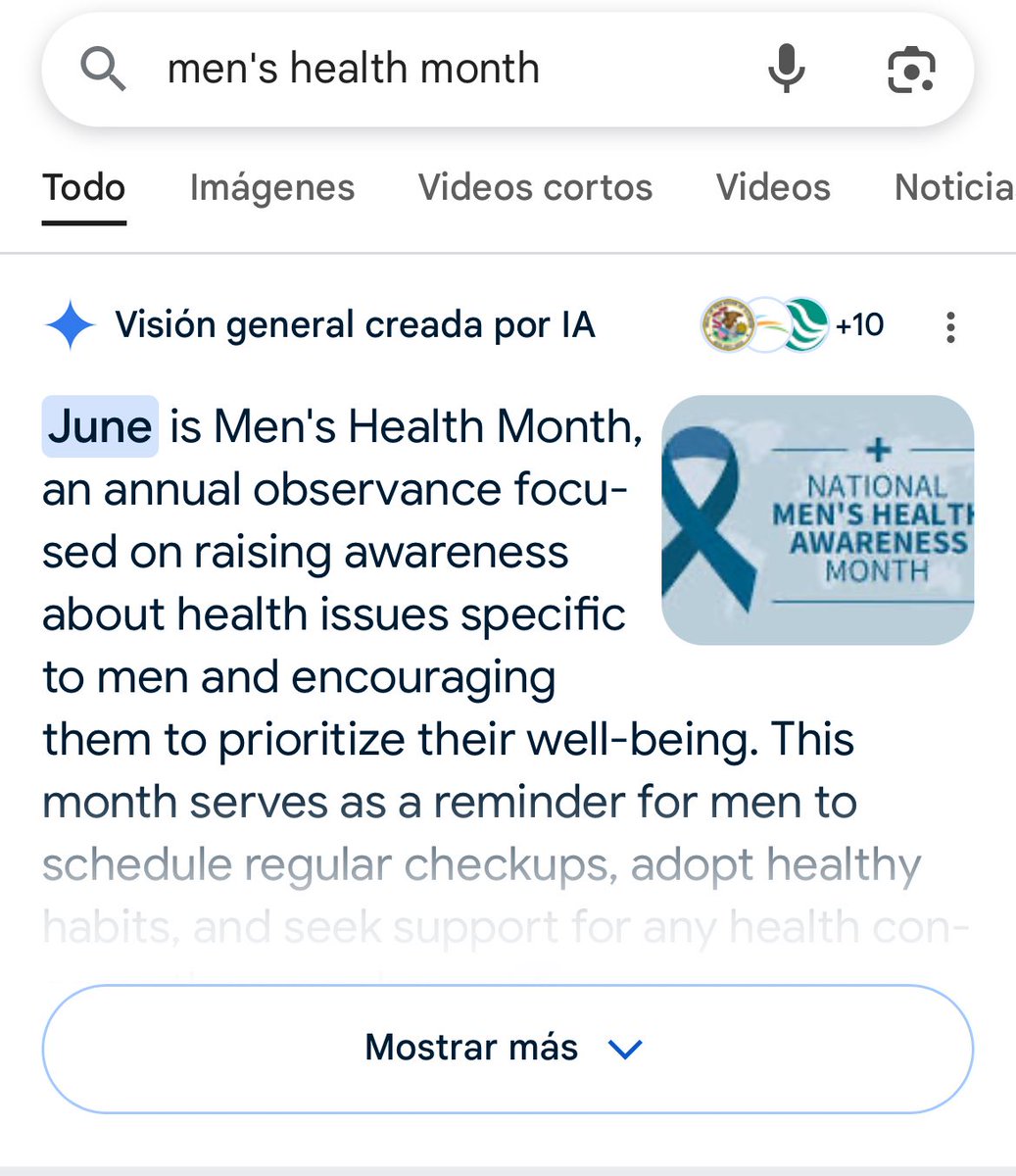 Junio es el mes de la Salud Masculina pero no lo vas a ver en ningún lado. Vas a leer que es el mes del Orgullo Gay.

Tampoco vas a ver el marketing rosa que le ponen al Mes de la Mujer (Octubre) ni a nadie que ponga plata para visibilizar.

Fuerza muchachos. No están solos 💪🏼