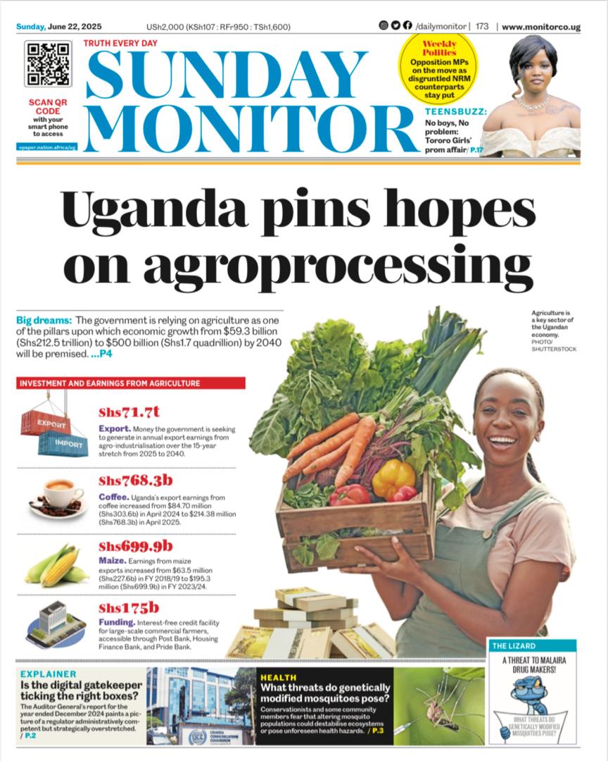 Uganda pins hopes on agroprocessing
 epaper.nation.africa/ug?utm_medium=… 

#MonitorUpdates