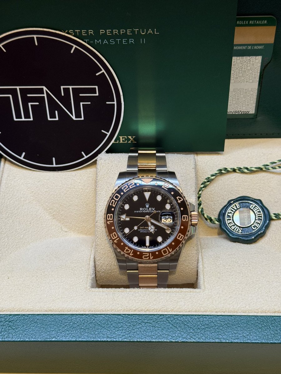 Rolex GMT Master II Rootbeer 🍺 

2020 Box &amp; Papers

$17,500 

Wire &amp; Crypto Accepted