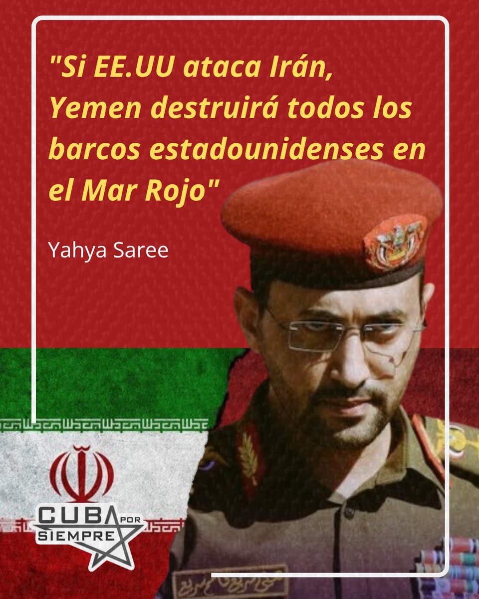 Yemen responderá cualquier agresión de EE.UU contra Irán, destruyendo los buques estadounidenses en el Mar Rojo... así los pueblos se levantan contra el imperio y su tentáculo sionista!!