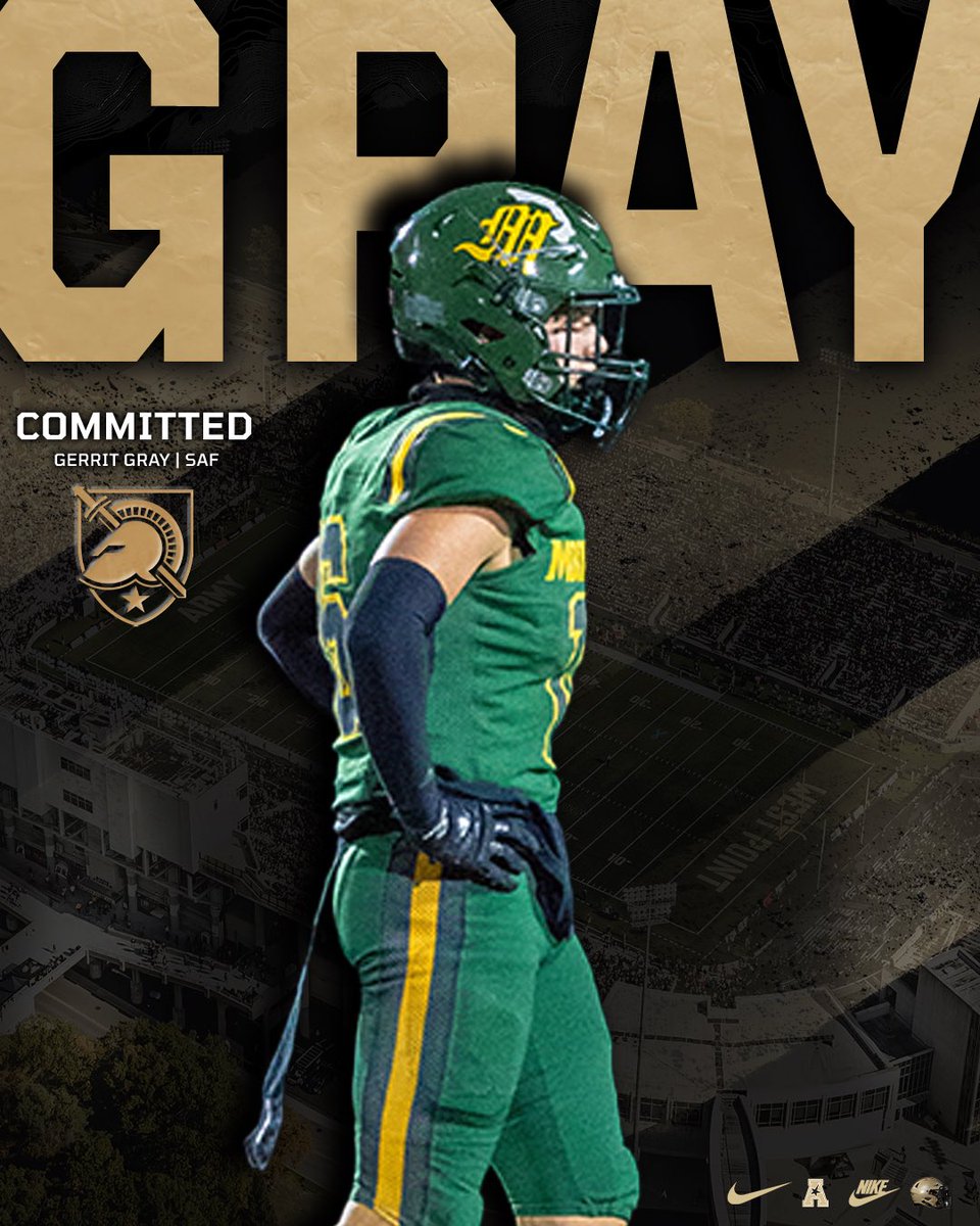 Gerrit Gray (@gerritgray26) on Twitter photo I’m honored and excited to announce my commitment to Army West Point!! I’m truly thankful and blessed for all those who have supported me along the way!! Let’s work!! 🇺🇸💯🏴☠️ #Committed #GoArmy #Brotherhood #AGTG
<a href="/CoachSaturnio/">Sean Saturnio</a> <a href="/CoachDearborn/">Christian Dearborn</a> <a href="/CoachDannyV/">Danny Verpaele</a> <a href="/ArmyWP_Football/">Army Football</a> I’m honored and excited to announce my commitment to Army West Point!! I’m truly thankful and blessed for all those who have supported me along the way!! Let’s work!! 🇺🇸💯🏴☠️ #Committed #GoArmy #Brotherhood #AGTG
<a href="/CoachSaturnio/">Sean Saturnio</a> <a href="/CoachDearborn/">Christian Dearborn</a> <a href="/CoachDannyV/">Danny Verpaele</a> <a href="/ArmyWP_Football/">Army Football</a>