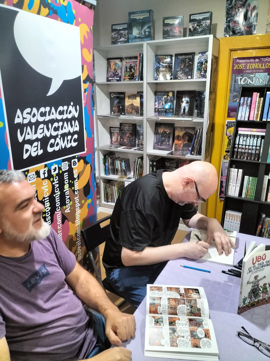 Jornadas Comic VLC (@comicvlc) on Twitter photo Esta tarde en la presentación de "Ubú en el país de los visigodos" con Vicente Montalbá acompañado por <a href="/IvanGarciaAgua2/">Ivan Garcia Aguado</a> en <a href="/GenXValencia/">Generación X Valencia</a> , en colaboración con ASOVALCOM y <a href="/Serendipia_CR/">Serendipia Librería & Editorial</a> Esta tarde en la presentación de "Ubú en el país de los visigodos" con Vicente Montalbá acompañado por <a href="/IvanGarciaAgua2/">Ivan Garcia Aguado</a> en <a href="/GenXValencia/">Generación X Valencia</a> , en colaboración con ASOVALCOM y <a href="/Serendipia_CR/">Serendipia Librería & Editorial</a>
