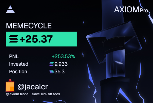 JacalCrypto's tweet image. Thank you @elonmusk 

Always scan the market #memecycle 

I found it early in here: axiom.trade/@jacalcr