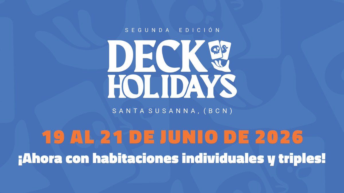 🍹NOTICIÓN🍹
¡Volvemos en 2026!

Deck Holidays vuelve del 19 al 21 de Junio, más grande, más veraniega y con habitaciones triples e individuales.

Estad atentos a las rrss porque en unos días sacamos las reservas 🏖️