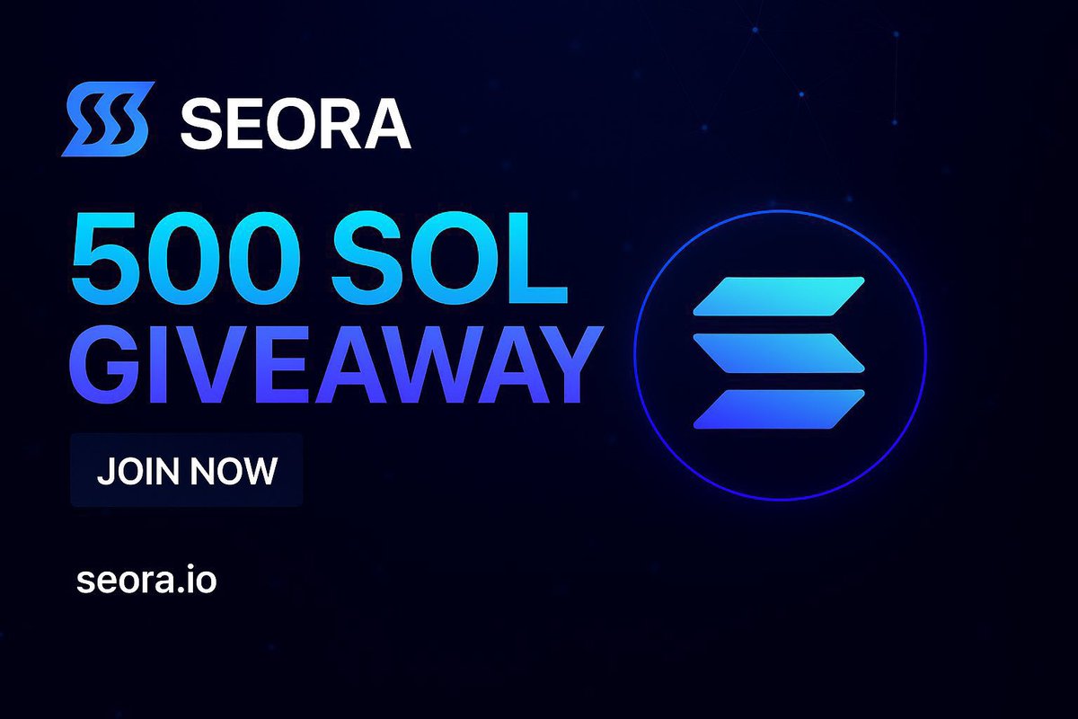 $500 in $SOL giveaway 

- Follow <a href="/seoranetwork/">SEORA</a> 
- like + retweet

$25 would be sent to 20 winners. 🔔