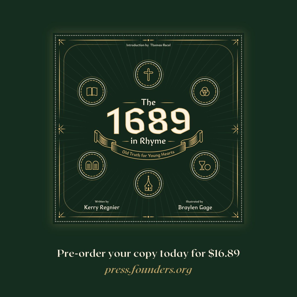 Kerry Regnier (@kerryjregnier) on Twitter photo "I'm hopeful that the Lord will use this work to raise up strong, confessional Baptists for the next generation."
- <a href="/GundenGraham/">Graham Gunden</a>
Pre-order your copy of "The 1689 in Rhyme" today from <a href="/FoundersMin/">FoundersMin</a>:
press.founders.org/shop/the-1689-… "I'm hopeful that the Lord will use this work to raise up strong, confessional Baptists for the next generation."
- <a href="/GundenGraham/">Graham Gunden</a>
Pre-order your copy of "The 1689 in Rhyme" today from <a href="/FoundersMin/">FoundersMin</a>:
press.founders.org/shop/the-1689-…