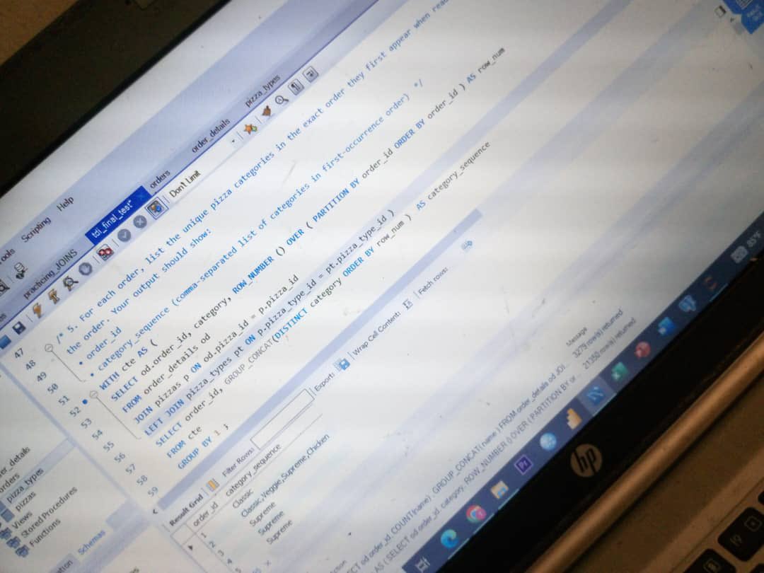 PurityVerse's tweet image. ✅ Week 6 SQL Challenge done!
Dived into advanced queries: pizza pairings, pricing insights, category analysis & more—all with real-world data.
#SQL #DataAnalytics #AdvancedSQL #DataSkills
#TDI
@TDataImmersed @DabereNnamani @JudeRaji_ @SQLServer