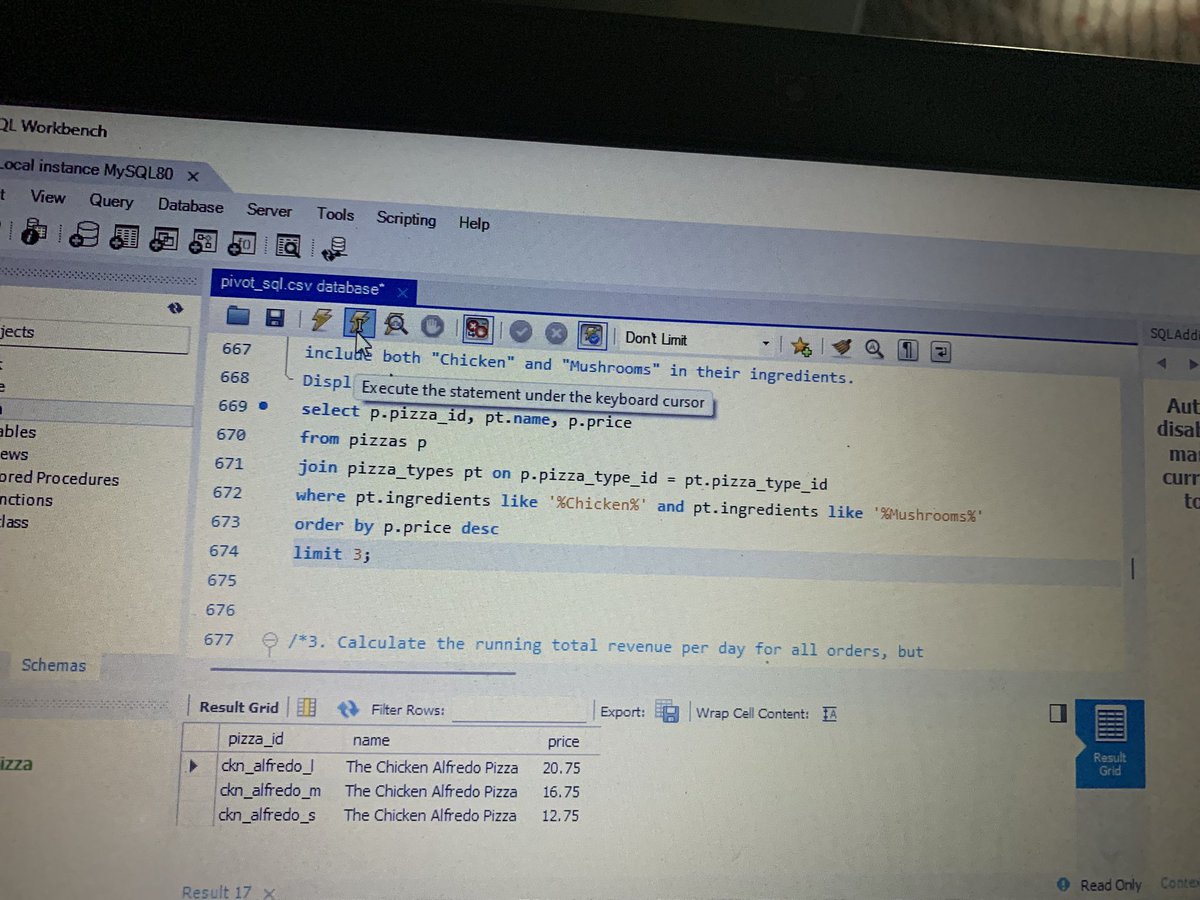 PurityVerse's tweet image. ✅ Week 6 SQL Challenge done!
Dived into advanced queries: pizza pairings, pricing insights, category analysis & more—all with real-world data.
#SQL #DataAnalytics #AdvancedSQL #DataSkills
#TDI
@TDataImmersed @DabereNnamani @JudeRaji_ @SQLServer