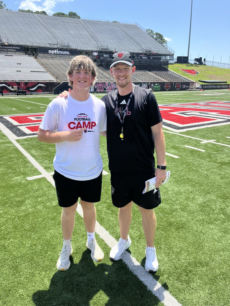 JacksonElam2026's tweet image. I had a great camp today at @AStateFB ! I charted 8/9 on FG’s and charted 2 71 yard kickoffs following with a great punt charting with a 51 4.8 as my big ball! Thank you @CoachTillman_ for running a great camp! I can’t wait to see what the future holds!!!
@CoachButchJones…