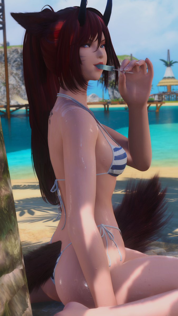 Cooling off in the shade~ ❤️

#GPOSERS #FF14 #ミコッテ #miqote