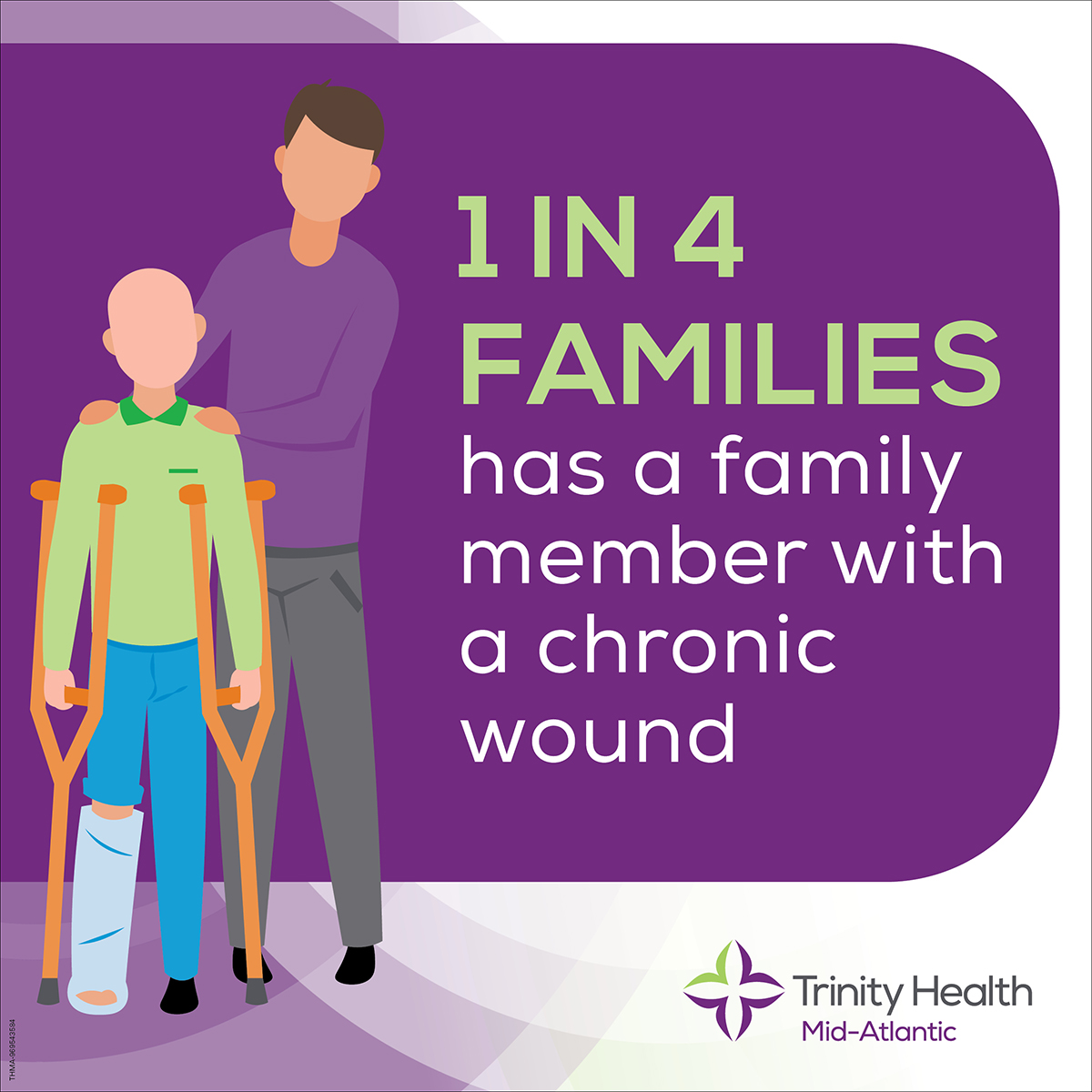 June is Wound Healing Awareness Month. #DYK? 1 in 4 families has a family member with a chronic wound. Learn more about wound care services at Trinity Health Mid-Atlantic at trinityhealthma.org/wound
