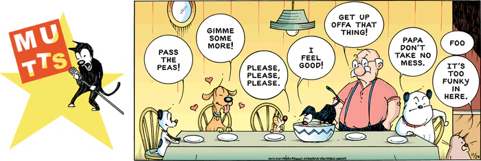 SpfanPodcast's tweet image. Raise your hand if you love Patrick McDonnell's musical tributes in MUTTS.