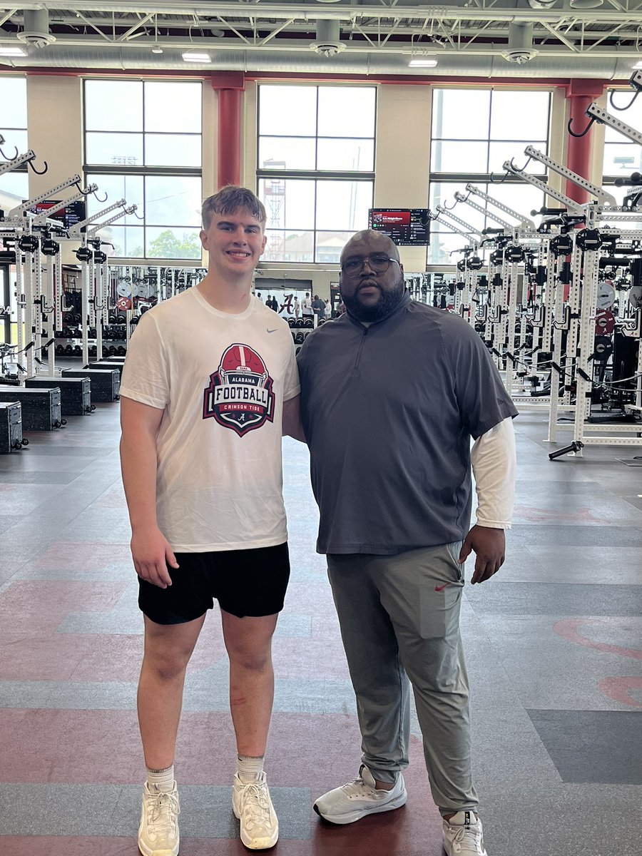 Blessed to receive an offer from <a href="/AlabamaFTBL/">Alabama Football</a>! <a href="/CoachCKap/">Chris Kapilovic</a> <a href="/KalenDeBoer/">Kalen DeBoer</a> <a href="/PlayerProMorgan/">Courtney Morgan</a> <a href="/JacksonBanister/">Jackson Banister</a> <a href="/aleczierlein/">Alec Zierlein</a> <a href="/CoachRod77/">Coach Juan Rodriguez</a> <a href="/BrettGreenberg_/">Brett Greenberg</a> <a href="/KadynProctor1/">Kadyn Proctor</a> <a href="/BrodySmoot/">Brody Smoot</a> <a href="/CoachTWils/">Tom Wilson</a> <a href="/knightsnclones/">Andy Pollock</a> <a href="/adamgorney/">Adam Gorney</a> <a href="/GregSmithRivals/">Greg Smith</a> <a href="/SWiltfong_/">Steve Wiltfong</a> <a href="/AllenTrieu/">Allen Trieu</a> <a href="/ChadSimmons_/">ChadSimmons</a>