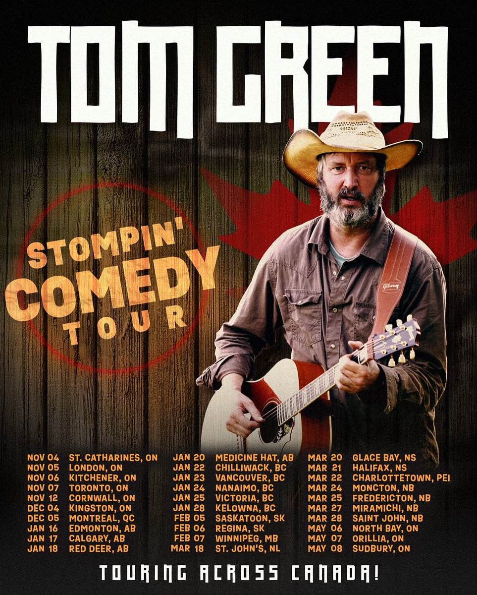 tomgreenlive's tweet image. Click the link tomgreen.com/tour - Officially on sale NOW! Touring all across Canada later this year and in 2026! So much exciting stuff happening including my new show coming soon to @cravecanada and more!! See you soon all across Canada! 🇨🇦 More dates being added…