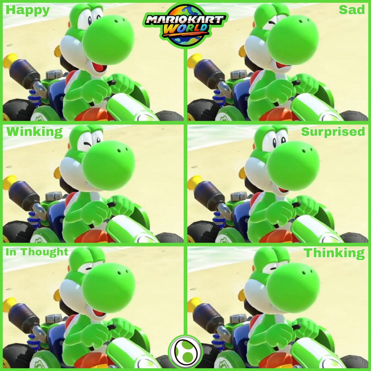 🔴🟢🦖Mario's, Luigi's, & Yoshi's Various Facial Expressions in