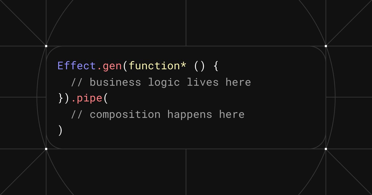 how i write effect (Effect.gen vs .pipe)

i use Effect.gen and yield* for business logic and .pipe for composition and simple transforms