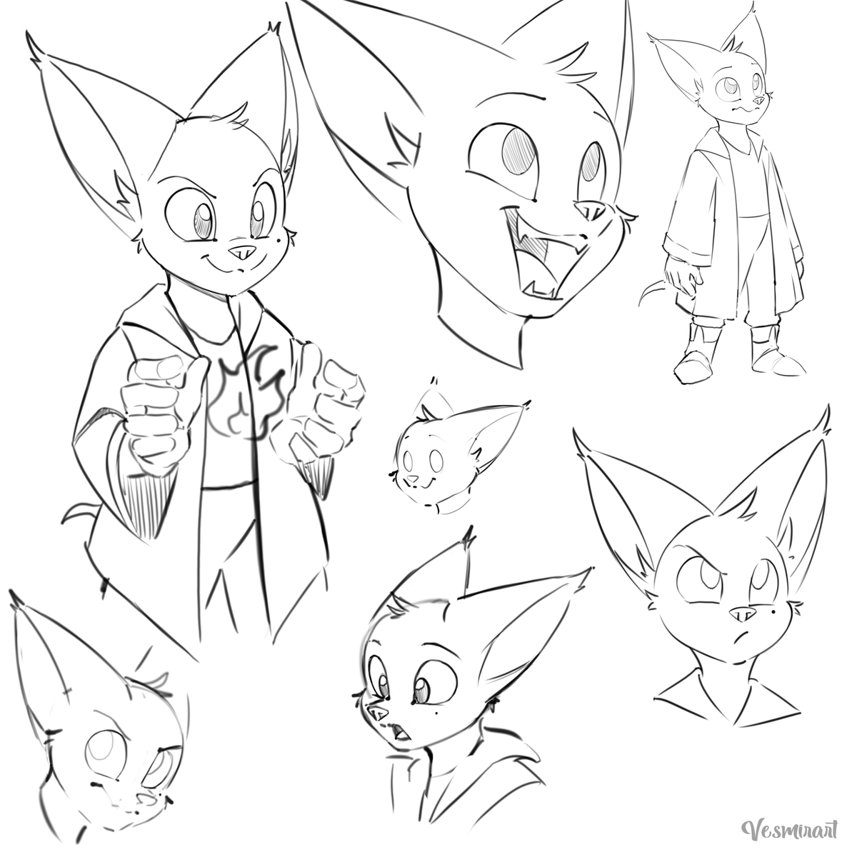 Vesmirart's tweet image. Bunch of sketches I did (1/2)
