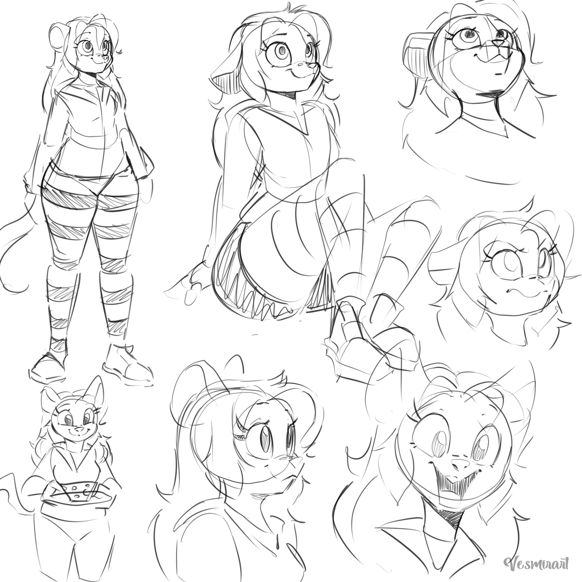 Vesmirart's tweet image. Bunch of sketches I did (1/2)