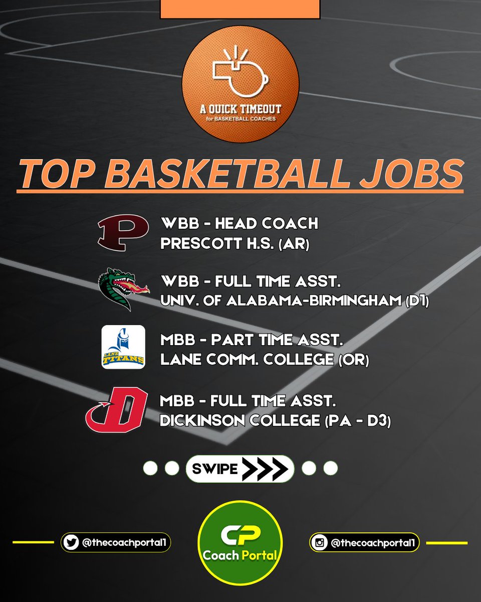 Coach Tony Miller (@tonywmiller) on Twitter photo Check out Coach Portal’s (<a href="/TheCoachPortal1/">Coach Portal</a>) Top Basketball Jobs from the past week. Simply click the links below for more info & visit coach-portal.com to find your next move to advance your career!
🔵Columbia Univ. (NY - D1) - WBB General Manager
x.com/TheCoachPortal… Check out Coach Portal’s (<a href="/TheCoachPortal1/">Coach Portal</a>) Top Basketball Jobs from the past week. Simply click the links below for more info & visit coach-portal.com to find your next move to advance your career!
🔵Columbia Univ. (NY - D1) - WBB General Manager
x.com/TheCoachPortal…