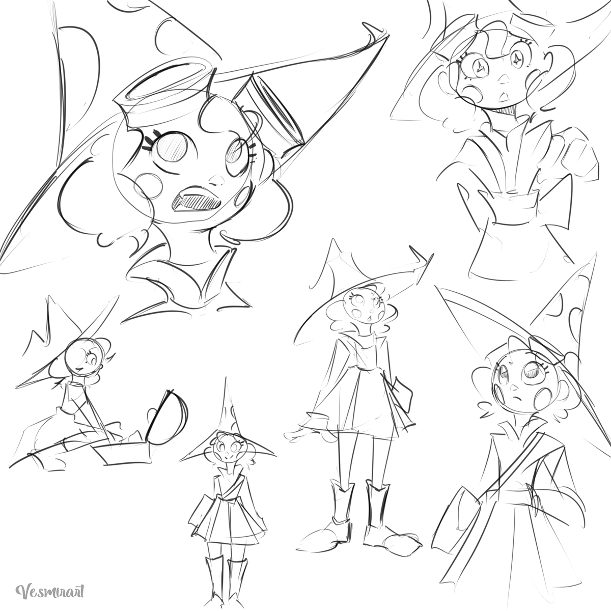 Vesmirart's tweet image. Bunch of sketches I did (1/2)