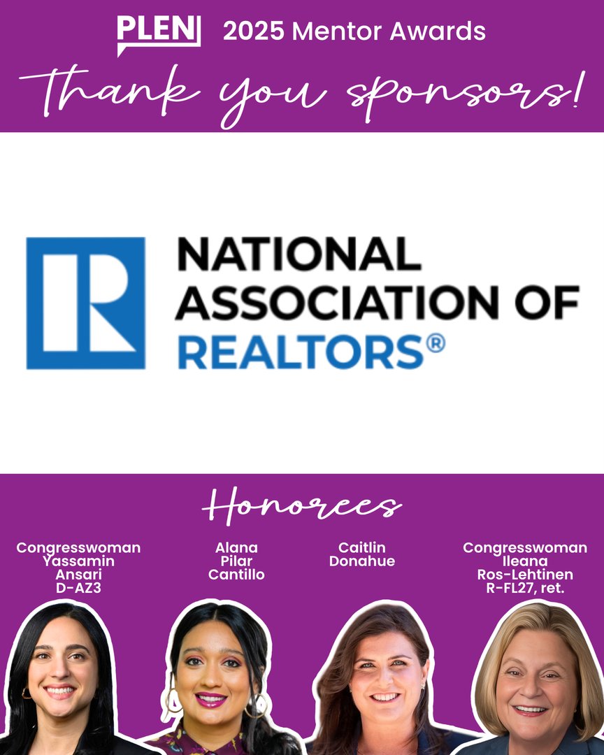 PLEN (@plennetwork) on Twitter photo Thank you <a href="/ConstellationEG/">Constellation</a>, <a href="/MoFoLLP/">Morrison Foerster</a>, and <a href="/nardotrealtor/">National Association of REALTORSยฎ</a>! ๐ Sponsor support of the 2025 Mentor Awards (honoring <a href="/RepYassAnsari/">Congresswoman Yassamin Ansari</a>, Alana Pilar Cantillo, <a href="/cdonahuedc/">Caitlin Donahue</a>, and former Congresswoman Ileana <a href="/RosLehtinen/">Ileana Ros-Lehtinen</a>) helps PLEN keep offering our signature, top-tier seminars. ๐๐ Thank you <a href="/ConstellationEG/">Constellation</a>, <a href="/MoFoLLP/">Morrison Foerster</a>, and <a href="/nardotrealtor/">National Association of REALTORSยฎ</a>! ๐ Sponsor support of the 2025 Mentor Awards (honoring <a href="/RepYassAnsari/">Congresswoman Yassamin Ansari</a>, Alana Pilar Cantillo, <a href="/cdonahuedc/">Caitlin Donahue</a>, and former Congresswoman Ileana <a href="/RosLehtinen/">Ileana Ros-Lehtinen</a>) helps PLEN keep offering our signature, top-tier seminars. ๐๐