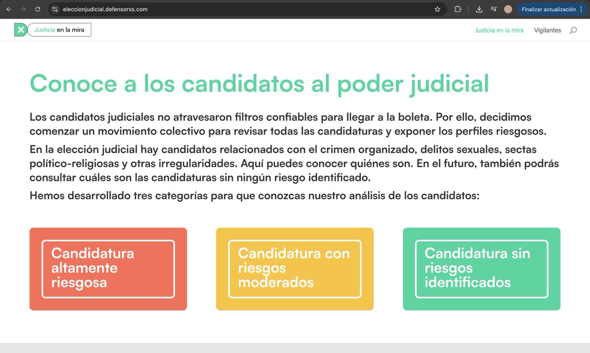 Miguel Alfonso Meza (@miguelmezac) on Twitter photo Mi respuesta a <a href="/LuisaAlcalde/">Luisa Alcalde</a> sobre esta campaña que inicia Morena contra nosotros y varias organizaciones.
En <a href="/DefensorxsAC/">Defensorxs</a> pusimos nuestro esfuerzo (e incluso arriesgamos nuestra integridad) para evitar que candidatos altamente riesgosos ganaran en la elección judicial. Mi respuesta a <a href="/LuisaAlcalde/">Luisa Alcalde</a> sobre esta campaña que inicia Morena contra nosotros y varias organizaciones.
En <a href="/DefensorxsAC/">Defensorxs</a> pusimos nuestro esfuerzo (e incluso arriesgamos nuestra integridad) para evitar que candidatos altamente riesgosos ganaran en la elección judicial.