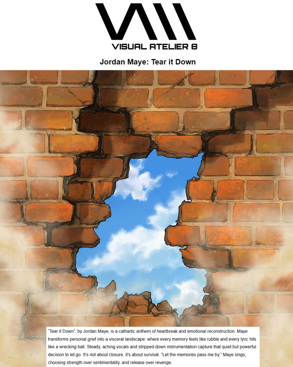 .<a href="/visualatelier8/">Visual Atelier 8</a> features new Jordan Maye single "Tear it Down" (produced by Eric Breiner of Peach Music), writing that it's “a cathartic anthem of heartbreak and emotional reconstruction. Maye transforms personal grief into a visceral landscape."

visualatelier8.com/jordan-maye-te…