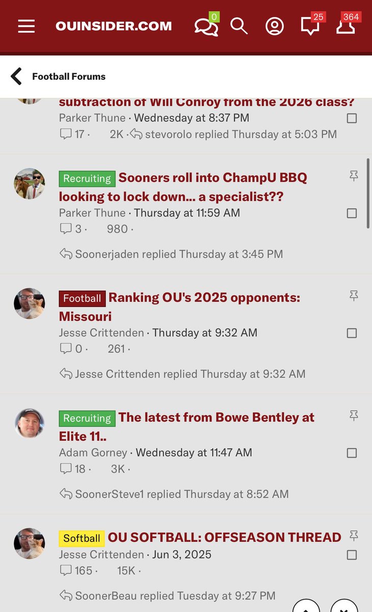 🚨#Sooners fans looking for #ChampUBBQ updates look no more🚨

✅Momentum heating up after Bowe Bentley commits? 

✅2027 top 50 overall player and DT trending? 

✅Rivals top 50 and potential 5-star DE OV note 

✅Latest on 4–star WRs, DE, DL and More⬇️

oklahoma.forums.rivals.com/forums/the-lin…