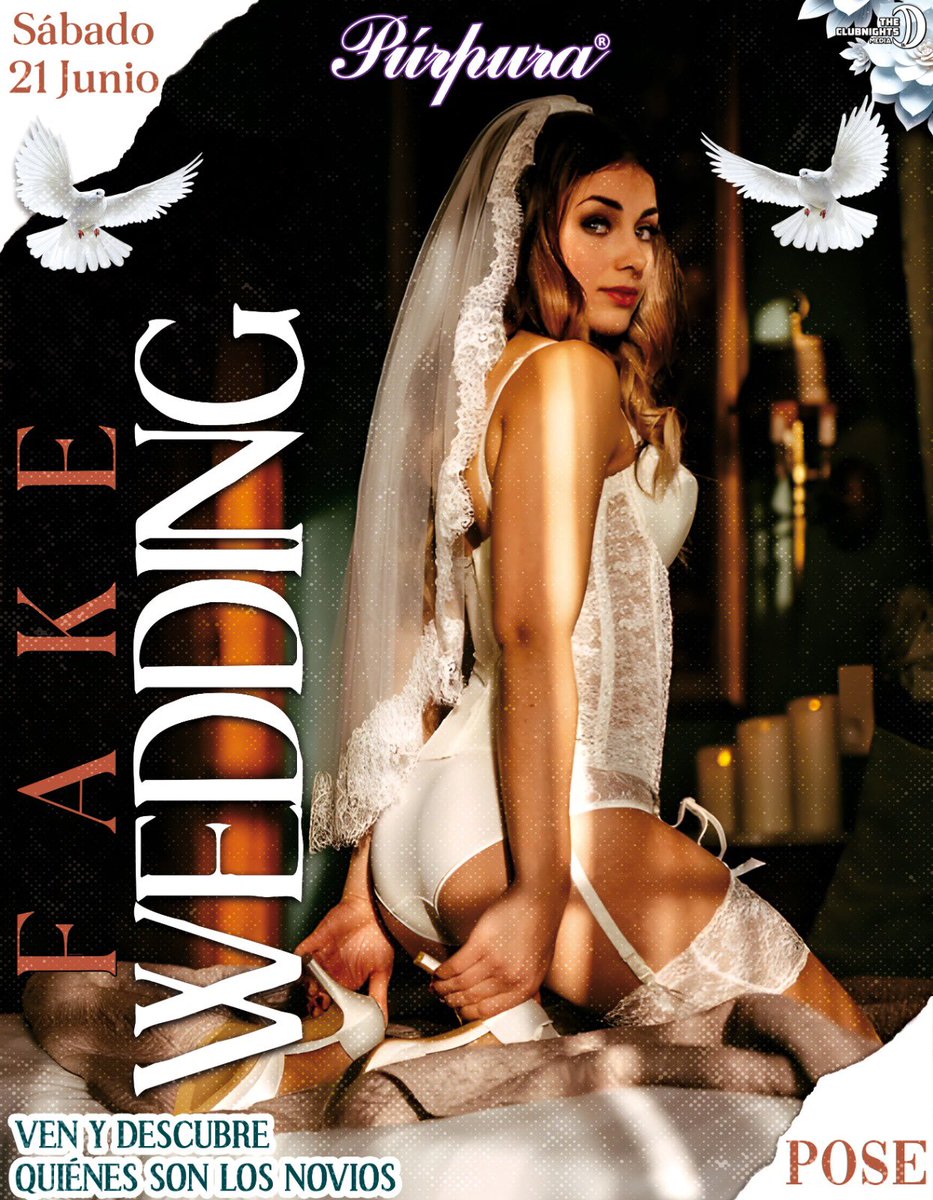 ¿Están listos para casarse con el deseo y divorciarse de la rutina?

✨HOY ✨HOY ✨
👰🤵‍♂️Fake Wedding
📆 Sábado 21 Junio 
📍 #Purpura
🎭 Dress code: Elegancia con un toque provocador (novias sexys, padrinos traviesos, damas atrevidas…)

Prepárense para una boda muy poco