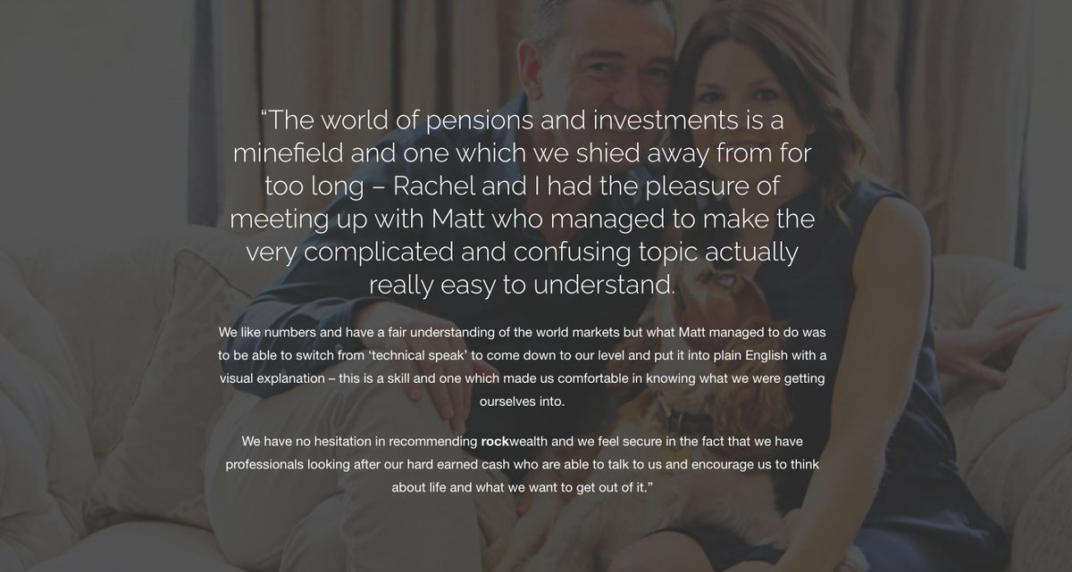 💬 Client Spotlight

“The world of pensions and investments felt like a minefield, until we met Matt at rockwealth.”

If you’re tired of jargon and just want straightforward advice that makes sense, let’s talk.

#FinancialPlanning #RetirementReady #rockwealth