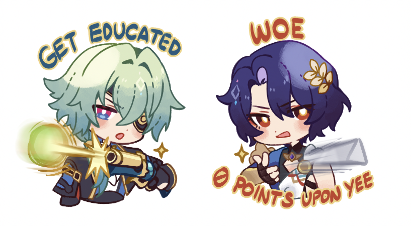 new hsr stickers for ax... need these smartasses to meet someday