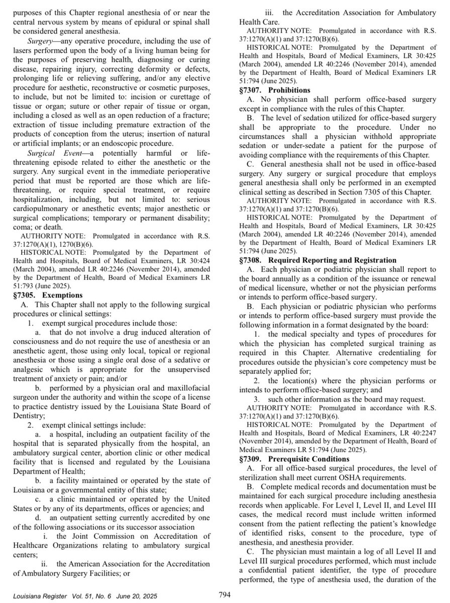 spwright84's tweet image. La State Board of Medical Examiners updated rules for Office-Based Surgery are published. Make sure you are in compliance. Need help? Reach out to us as seersuckerstrategies.com #lalege #louisiana #medicine #physician #healthcare #regulation