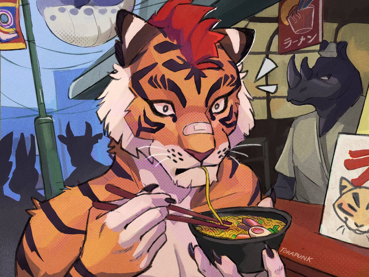 torapunk_'s tweet photo. Hey there! I'm selling my fursona Tsukuda since I have to pay for many medical bills and ergonomics
https://t.co/NwyN9YKMbS

I'm selling them for 350€! Would anybody be interested?

Ref sheet and baseball bat illustration from @/Spikhyenna, the rest of the artworks are mine https://t.co/O5WyhekNM5