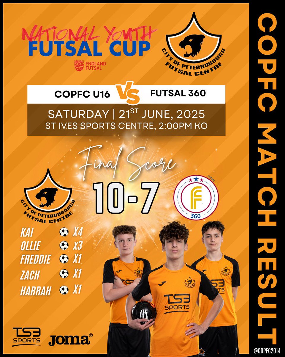 City Of Peterborough Futsal Centre (@copfc2014) on Twitter photo What a day, two very close games right until the end - brilliant advert for futsal ๐
Huge well done to everyone who stepped onto the court today, those in the finals - go smash it ๐
<a href="/EnglandFutsal/">England Futsal</a> future is bright for sure. What a day, two very close games right until the end - brilliant advert for futsal ๐
Huge well done to everyone who stepped onto the court today, those in the finals - go smash it ๐
<a href="/EnglandFutsal/">England Futsal</a> future is bright for sure.