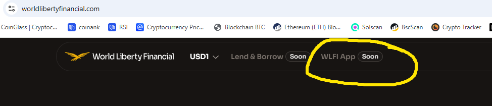 $wlfi coin , piyasaya çıkmaya çok yakın.
application - uygulama yakında çıkıyor , gibi bir link eklenmiş. dolaşıma sürülmesine çok az kaldı demektir.
şu anda Lbank borsasında ön  satışta, 0,95 dolarda işlem görüyor.