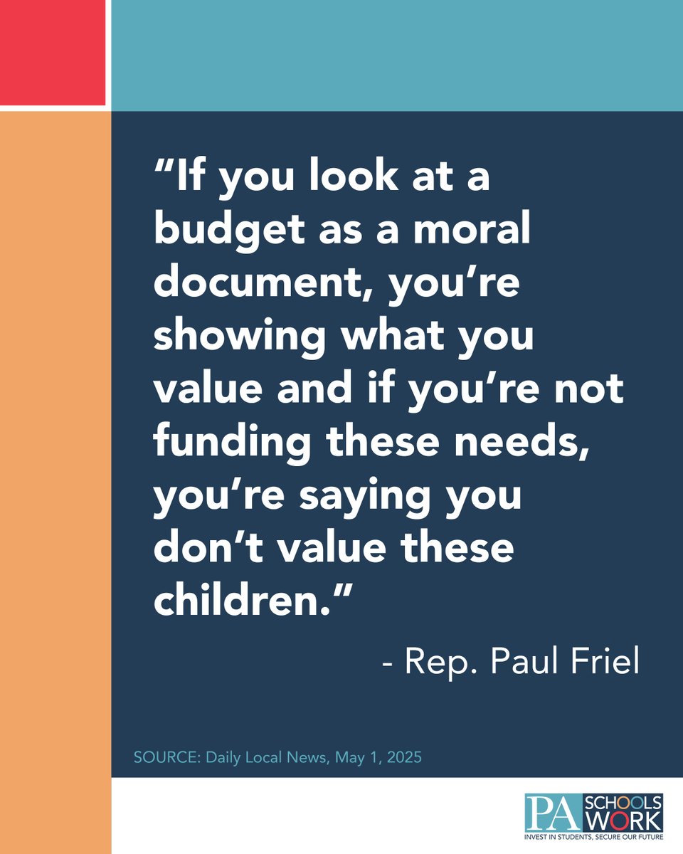Pennsylvania must fulfill its constitutional duty to provide a strong foundation for every student through a fair and adequate school funding system. #FinishTheJob #PABudget