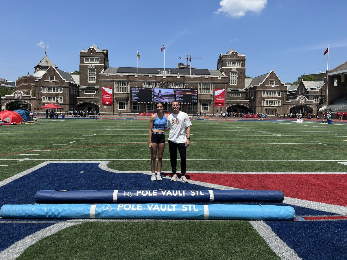 MrCoachMorse's tweet image. JR Rebecca McGuire finishes up at #NBNO2025 New Balance Nationals in Philadelphia, PA with a jump of 12’ 5.5” (3.80m) to take 9th!!