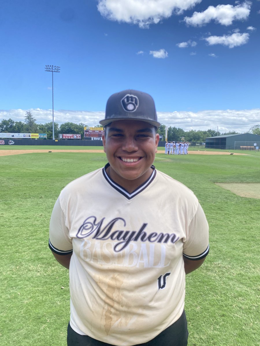 F: Mayhem/TripleZAthletics 3, Game Changer Klein 0
PoG: Conrad Sepulbeda 2-3, 2B, 3 RBI
Notable: <a href="/cooper_pierce1/">Cooper Pierce</a> 5 IP, 6K, H, 0R