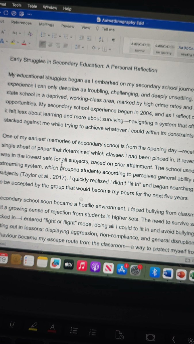 Head down and 6000 words knocked out for my autoethnography! Beginning to reflect on my educational experience! 
Fun fact left school with 0 GCSEs 
I'm around 12 months from Dr Halloway! #autismawareness