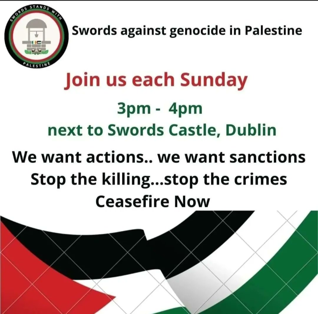 📢 Join us tomorrow for our Sunday Vigil for Gaza 🇵🇸
Now more than ever, Gaza needs our voices and support.
🕯️ All are welcome — stand in solidarity.

#FreePalestine  #StandWithGaza #VigilForGaza

<a href="/johncusack/">John Cusack</a> <a href="/TadhgHickey/">Tehran Tadhg</a> <a href="/petejm1958/">p.j.</a> <a href="/liamcunningham1/">liam cunningham</a> <a href="/kirkieEL/">Emsie</a> <a href="/SARA2001NOOR/">Sara✌️💙🍉peaceFOReveryone</a>