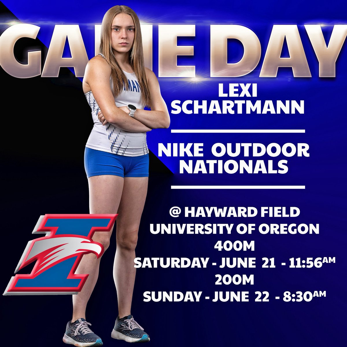 Let’s go Lexi!! She is running in the Nike Outdoor Nationals this weekend!
#GoEagles