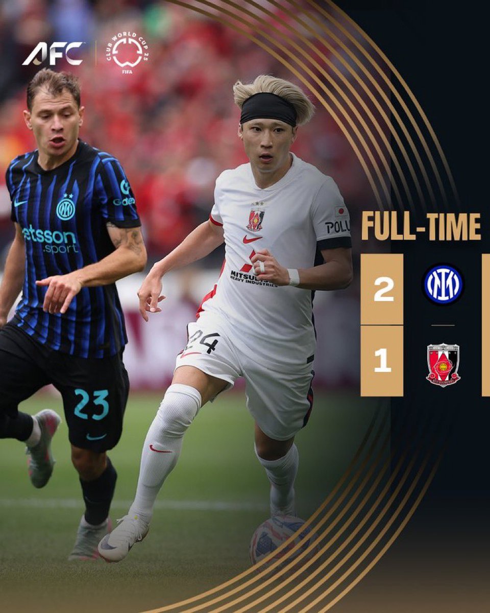 theAFCCL_ar's tweet image. نهاية المباراة | 🇮🇹 انتر ميلان 2️⃣-1️⃣ أوراوا ريد دايموندز 🇯🇵
أوراوا يغادر كأس العالم للأندية بعد خسارته في الدقائق الأخيرة من وصيف دوري أبطال أوروبا