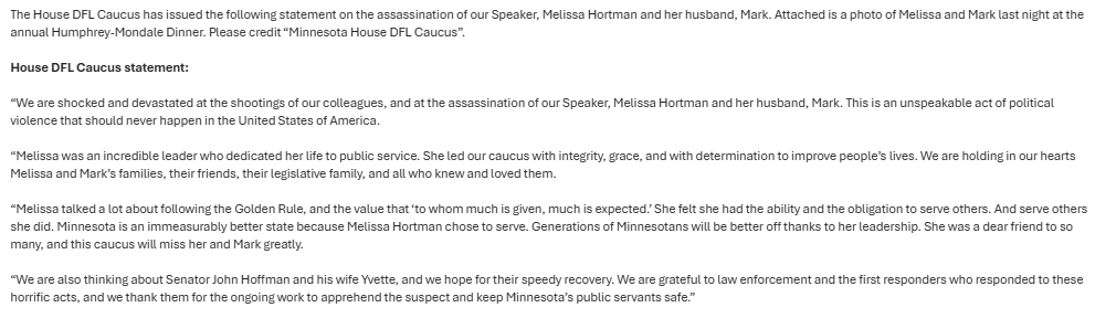 House DFL Caucus statement:
